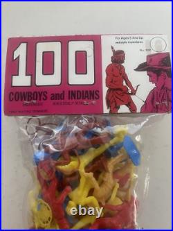 Vintage 1967 Cowboys And Indians Toy Figures Sealed