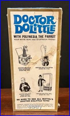 Vintage 1967 Mattel Doctor Dolittle & Polynesia Parrot Figure Sealed