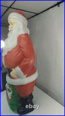 Vintage 1968 Empire Blow Mold Lighted Christmas Santa Claus with Toy Sack 46