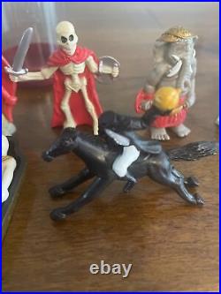 Vintage 1970's Horror Movie Monster Figures Toys Set K Brand In Tube Halloween
