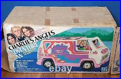 Vintage 1970s Charlie's Angels Lot Adventure Van with Box 4 Dolls Toy Jewelry