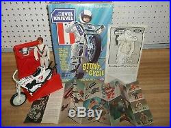 Vintage 1970s EVEL KNIEVEL Stunt Cycle Set Box Figure Energizer Ideal Toys XR750