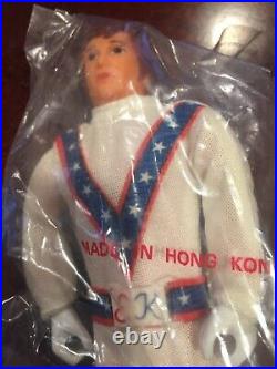 Vintage 1972 Ideal EVEL KNIEVEL 7 Figure with Helmet & Suit Evil NEW in bag