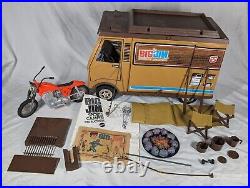 Vintage 1972 Mattel Big Jim Sports Camper RV And Motorcycle With Accessories