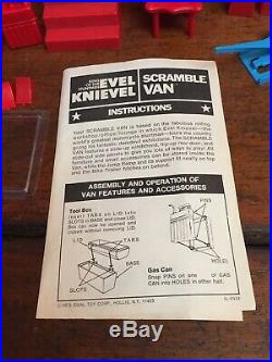 Vintage 1973 Evel Knievel Figure, Motorcycle & Scramble Van in Box & Accessories