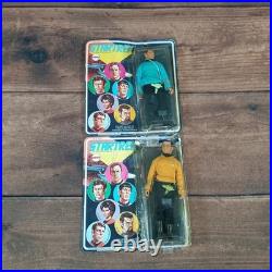 Vintage 1974 Mego Star Trek Action Figure Captain Kirk & Mr. Spock on Card