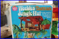 Vintage 1974 Weebles Tarzan Jungle Hut With Original Box, Tarzan & Monkey Figs