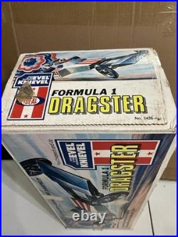 Vintage 1975 Ideal Toys Evel Knievel Formula 1 Dragster & Figure With Box