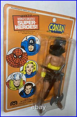 Vintage 1975 Mego Conan Barbarian Action Figure Toy Marvel NRFP On Card