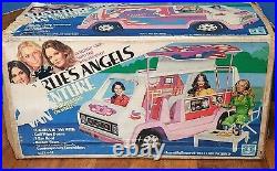 Vintage 1978 Charlie's Angels Adventure Van with Box 4 Dolls Toy Jewelry Lot