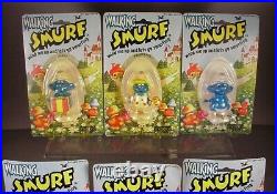 Vintage 1980 Smurfs 6 Wind UP Toys MOC Figures Smurfette & Papa Smurf toy MIP