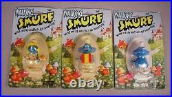 Vintage 1980 Smurfs 6 Wind UP Toys MOC Figures Smurfette & Papa Smurf toy MIP