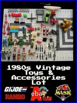 Vintage 1980s G. I. Joe, M. A. S. K, A-Team Toy Figures, Vehicles & Accessories Lot
