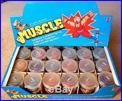 Vintage 1980s Mattel M. U. S. C. L. E. Muscle Men Figures 24x SEALED CANS Display Box