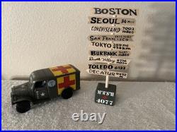 Vintage 1981 Tristar MASH 4077th Ambulance + 4077th Signpost Display