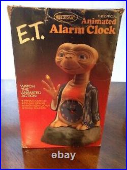 Vintage 1982 E. T Official Animated Alarm Clock Extra Terrestrial Nelsonic ET toy