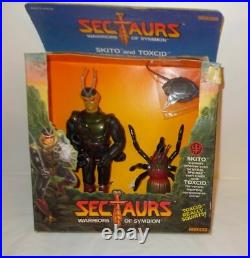 Vintage 1984 Sectaurs Skito and Toxcid Toy Action Figures