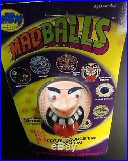 Vintage 1985 MADBALLS Series 1 toy SCREAMIN' MEEMIE ball head figure MOC popping