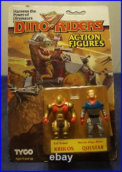 Vintage 1987 Tyco DINO RIDERS Krulos & Questar MOC Action Figure Toy