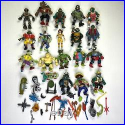 Vintage 1988-1993 Toy TMNT 49 Piece Lot -18 Figures -31 Accessories