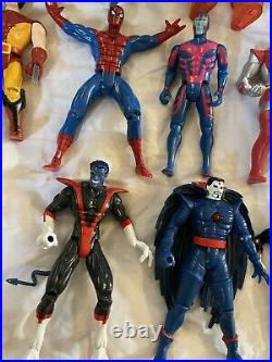 Vintage 1990s Toy Biz Marvel X-Men Action Figure Lot X17 & Mini Blackbird Jet