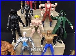 Vintage 1992 2018 Mixed Lot of 15 Marvel Comics Action Figures Heroes Villains