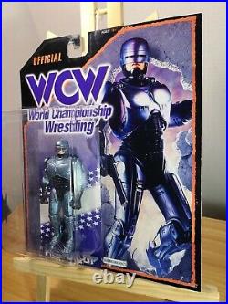 Vintage 1993 RoboCop Orion Action Figure with CUSTOM WCW HASBRO WRESTLING CARD