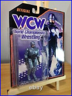 Vintage 1993 RoboCop Orion Action Figure with CUSTOM WCW HASBRO WRESTLING CARD