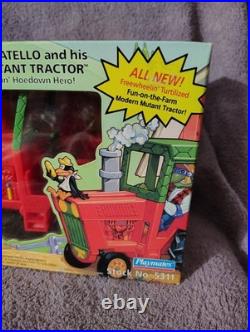 Vintage 1994 Teenage Mutant Ninja Turtles Farmer Donatello Tractor Playmates NIB
