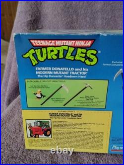 Vintage 1994 Teenage Mutant Ninja Turtles Farmer Donatello Tractor Playmates NIB