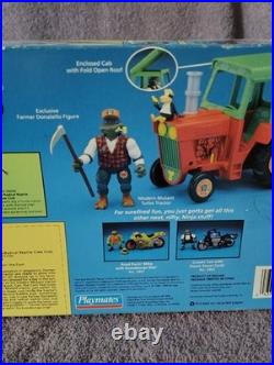 Vintage 1994 Teenage Mutant Ninja Turtles Farmer Donatello Tractor Playmates NIB