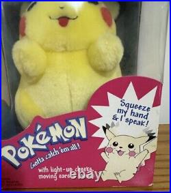 Vintage 1999 Pokemon Electronic Talking I Choose You Pikachu Plush NIB RARE