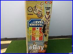 Vintage 1st edition Evel Knievel figure with 2nd edition chrome bike. Very rare