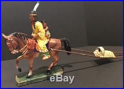 Vintage 35 Piece Elastolin Indian Composition Figure Toy Soldier Set
