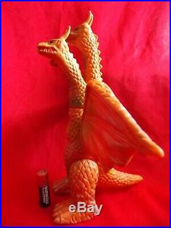 Vintage 70's KING GHIDORAH BULLMARK Sofubi PVC Figure Height 9.5 24cm TOY UK