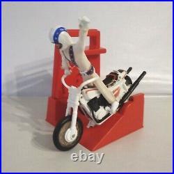 Vintage 70s Evel Knievel Figure, Bike, Launcher & BOX