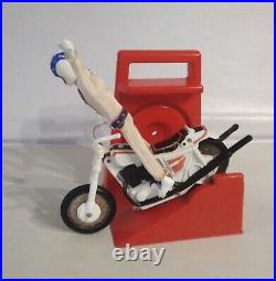 Vintage 70s Evel Knievel Figure, Bike, Launcher & BOX