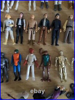 Vintage 80's Kenner Star Wars Large Lot 39 Toy Figurines w Paper & Accessories