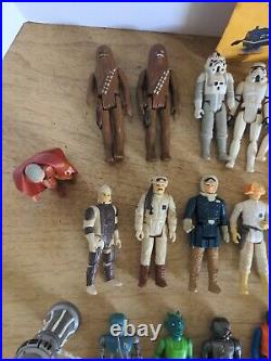 Vintage 80's Kenner Star Wars Large Lot 39 Toy Figurines w Paper & Accessories