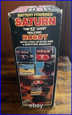 Vintage 80s Kamco Saturn 13 Giant Walking Robot Toy Complete With Box