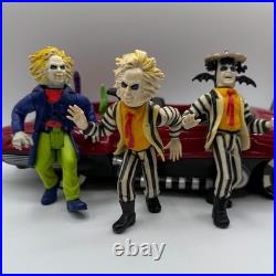Vintage 80s Kenner Beetlejuice Lot Creepy Cruiser Car & 3 Action Figures Vintage