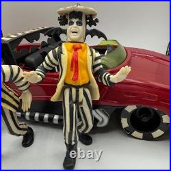 Vintage 80s Kenner Beetlejuice Lot Creepy Cruiser Car & 3 Action Figures Vintage