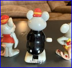 Vintage 80s ShowBiz Chuck E Cheese Lot 4 Figures & 1 Working Wind Up Toy