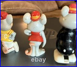 Vintage 80s ShowBiz Chuck E Cheese Lot 4 Figures & 1 Working Wind Up Toy