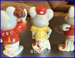 Vintage 80s ShowBiz Chuck E Cheese Lot 4 Figures & 1 Working Wind Up Toy