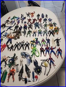Vintage 90's Toy Biz Marvel Avengers X-Men 77 Action Figures Lot Loose Spiderman