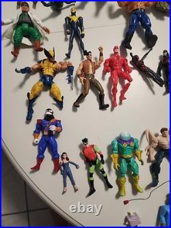 Vintage 90's Toy Biz Marvel Avengers X-Men 77 Action Figures Lot Loose Spiderman