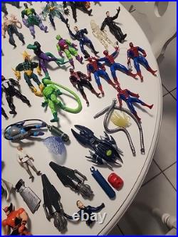 Vintage 90's Toy Biz Marvel Avengers X-Men 77 Action Figures Lot Loose Spiderman