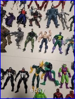 Vintage 90's Toy Biz Marvel Avengers X-Men 77 Action Figures Lot Loose Spiderman