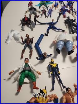Vintage 90's Toy Biz Marvel Avengers X-Men 77 Action Figures Lot Loose Spiderman